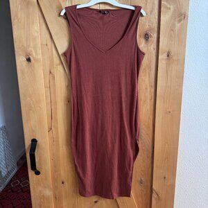 Shein fitted burn orange knit dress, XL